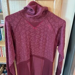 ODLO base layer + ski mask, never worn, maroon color